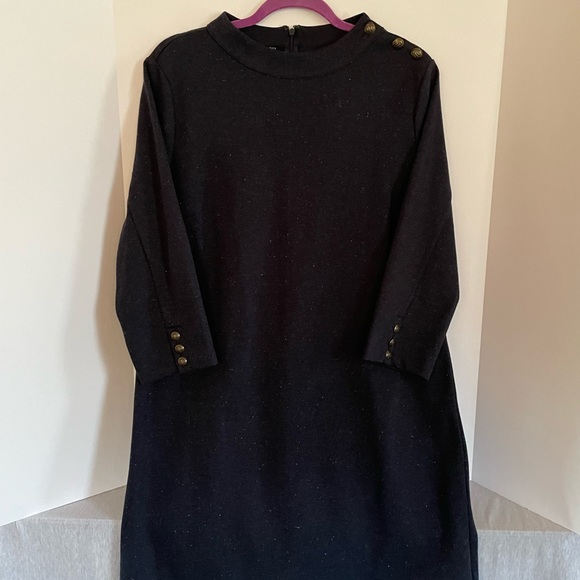 Talbots Navy Tweed Dress Sz L NWT - Picture 5 of 14